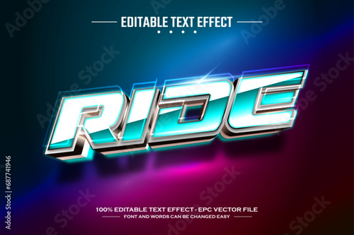 Ride 3D editable text effect template