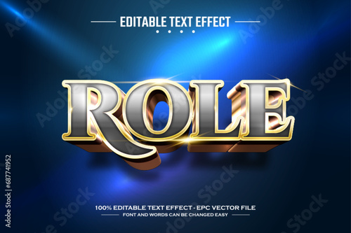 Role 3D editable text effect template