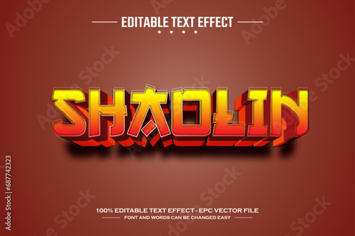 Shaolin 3D editable text effect template