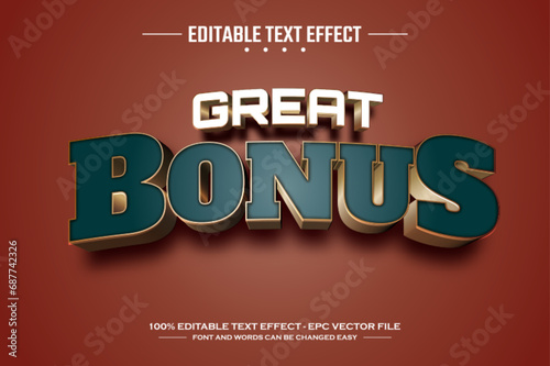Great bonus 3D editable text effect template