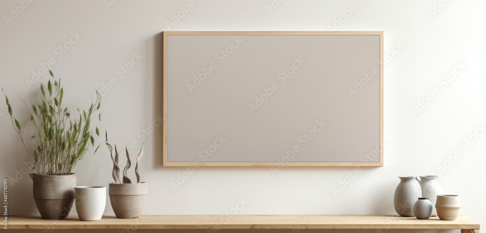 A wooden frame with an empty canvas is photographed by a camera, creating a tranquil ambiance against a neutral backdrop. The empty mockup sets a serene atmosphere, inviting peaceful contemplation. A wooden frame with an empty canvas is photographed by a camera, creating a tranquil ambiance against a neutral backdrop. The empty mockup sets a serene atmosphere, inviting peaceful contemplation.
