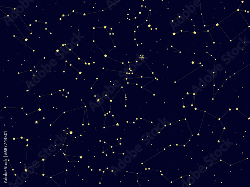 シンプルな冬の星座の背景イラスト