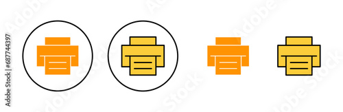 Print icon set for web and mobile app. printer sign and symbol