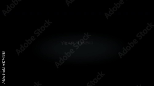 Year 1850 3D title metal text on black alpha channel background photo