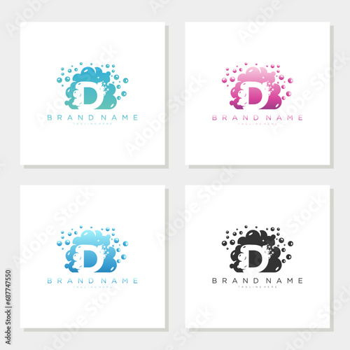 Soap Bubble On Letter D Logo Design editable