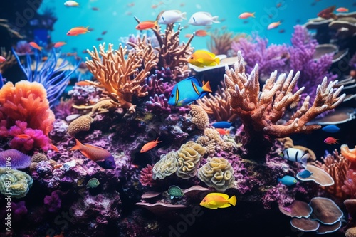 coral reef with fish © SadiGrapher
