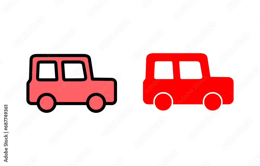 Car icon set illustration. car sign and symbol. small sedan