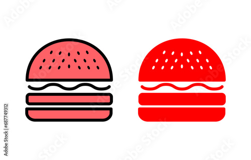 Burger icon set illustration. burger sign and symbol. hamburger