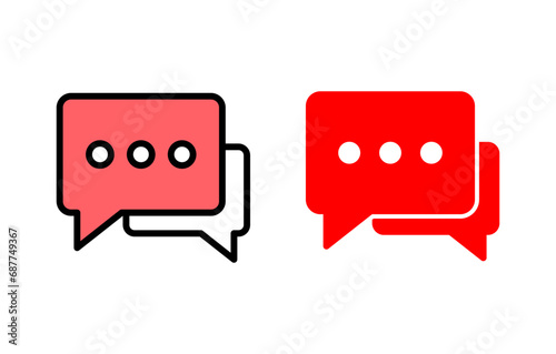 Chat icon set illustration. speech bubble sign and symbol. comment icon. message