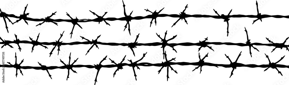 Barbed wire drawing silhouette Barbed wire drawing silhouette