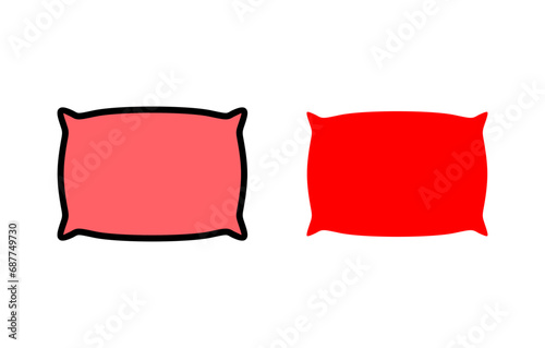 Pillow icon set illustration. Pillow sign and symbol. Comfortable fluffy pillow