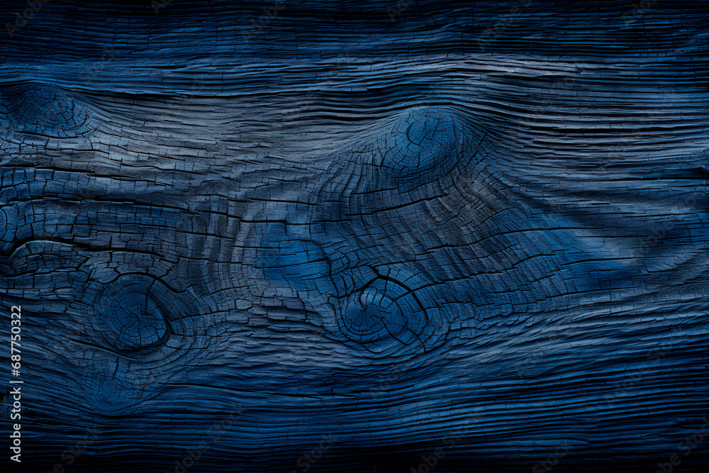 Fototapeta premium A background featuring weathered, old wood with shades of blue and black. 