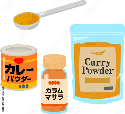 缶や袋に入ったカレー粉
