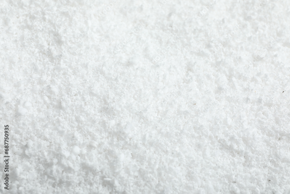 Pile of white snow as background, closeup view Pile of white snow as background, closeup view
