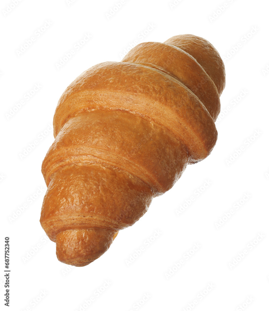 One delicious fresh croissant isolated on white One delicious fresh croissant isolated on white