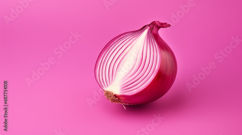 An onion on a simple background. Generative AI. 