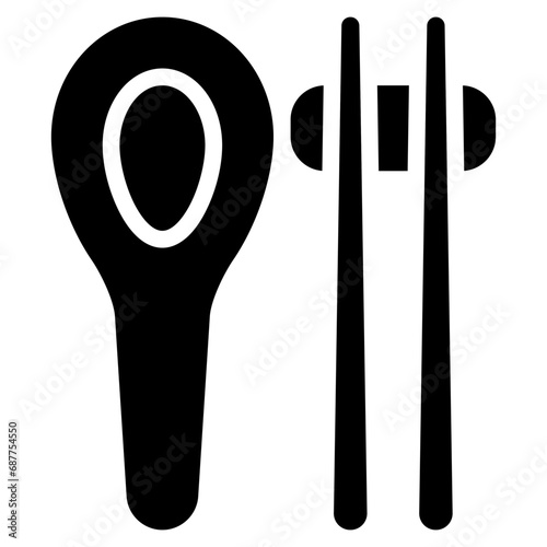 cutlery icon with glyph style and pixel perfect base. Suitable for website design, logo, app and UI. Based on the size of the icon in general, so it can be reduced.