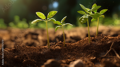 Pictures of seeds sprouting in spring soil 