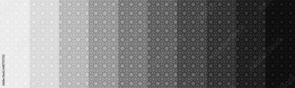 Islamic Geomteric Pattern Background with black and gray
