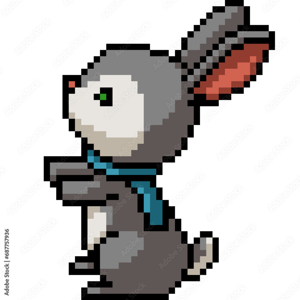 Fototapeta premium pixel art small kid rabbit
