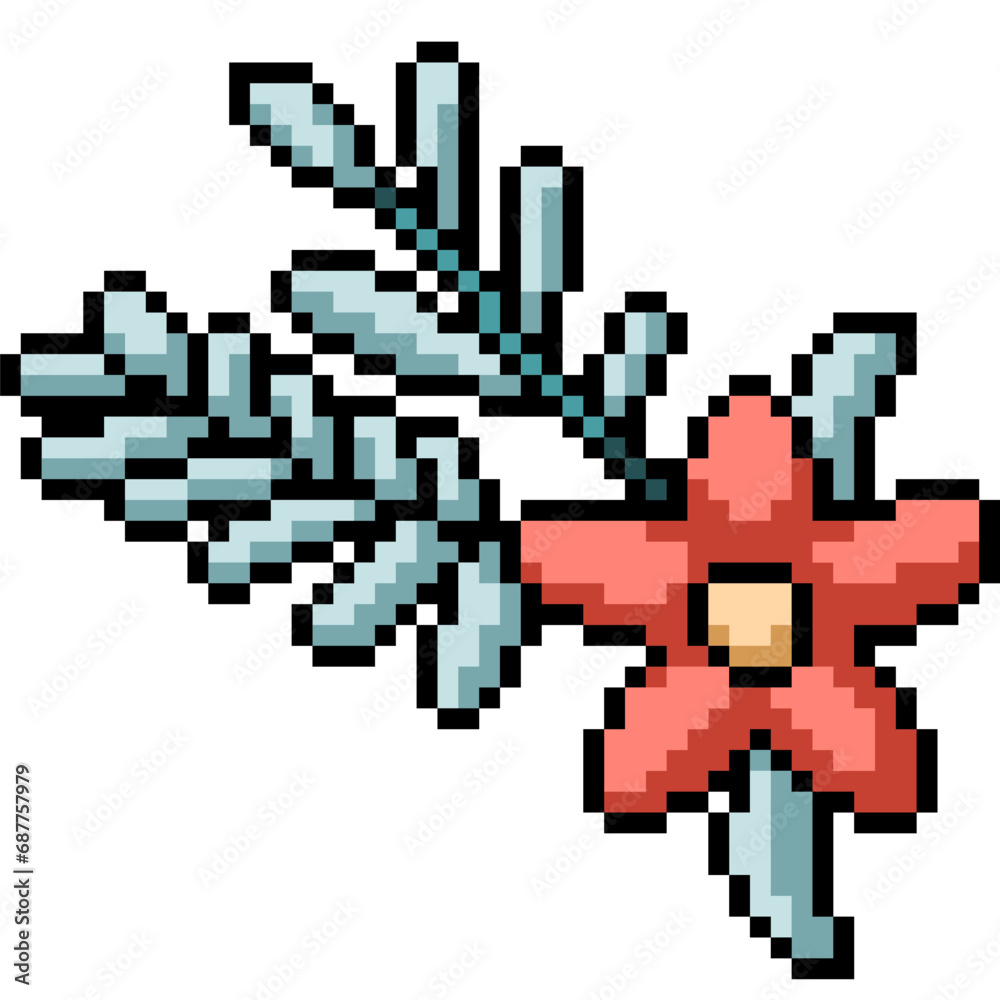 Fototapeta premium pixel art small plant decoration