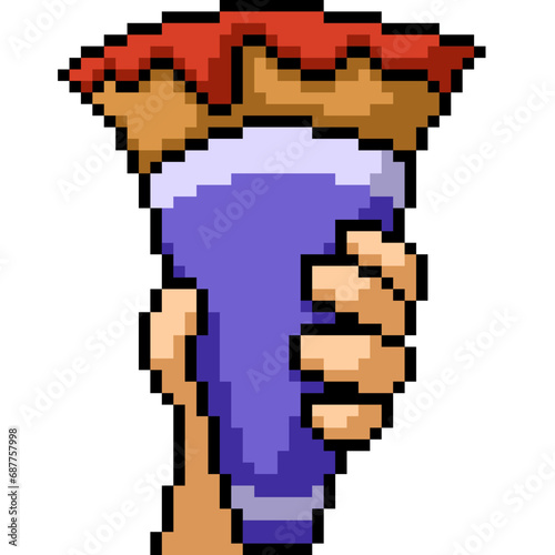 pixel art crepes snack meal