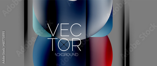 Dynamic bright colorful geometric elements with fluid gradients, lights, shadows blend in a minimal backdrop, creating captivating composition