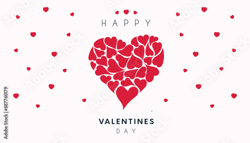 Happy Valentines Day festive Design banner, greeting card or poster. Vector illustration of Love.