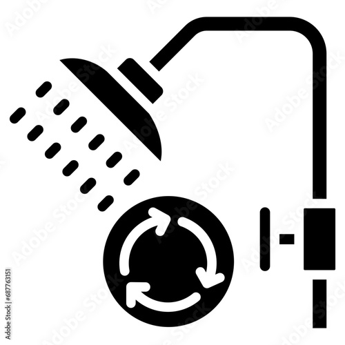 -Shower Head Replacement glyph icon, related to plumbing service, water, oil and gas.