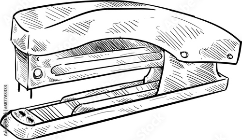 stapler handdrawn illustration