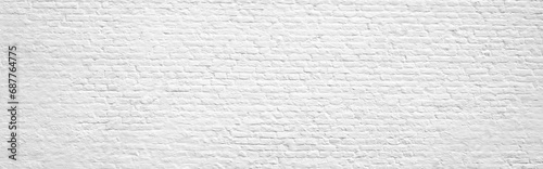 Abstract wide brick  wall texture,white wall and floor interior backdrop for design art work