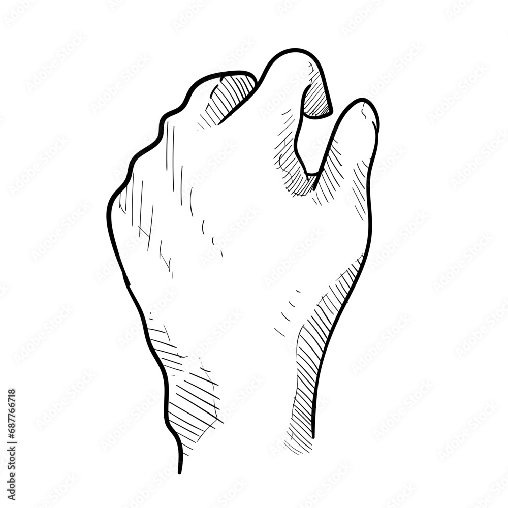 Obraz premium human hand gesture handdrawn illustration