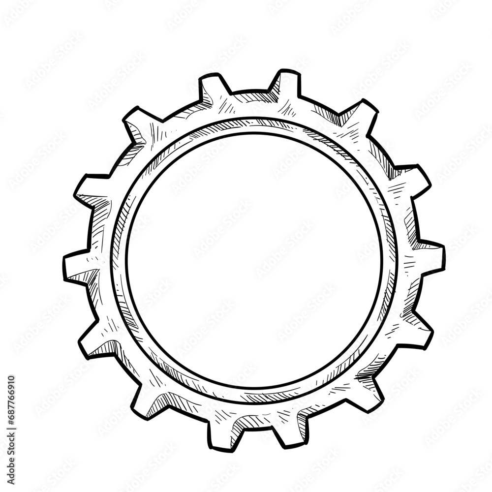 machine gears handdrawn illustration machine gears handdrawn illustration