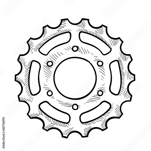 machine gears handdrawn illustration