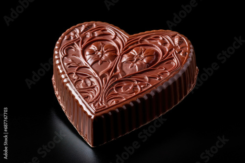 Melting Chocolate Heart for Valentines Day with light colored background using generative AI