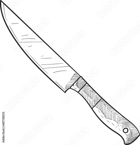 kitchen knife handdrawn illustration