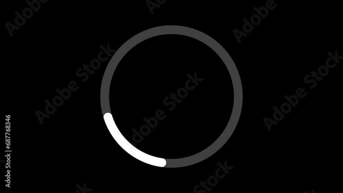 Circle Loading icon loop out animation with dark background. photo