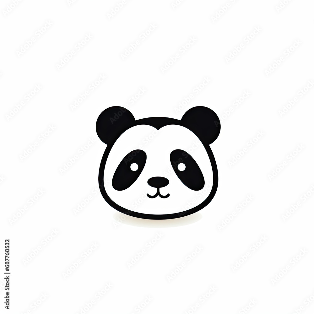 Cute animal icon, simple minimalistic design on white background Cute animal icon, simple minimalistic design on white background