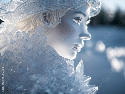 Ice Sculpture of a Woman photo