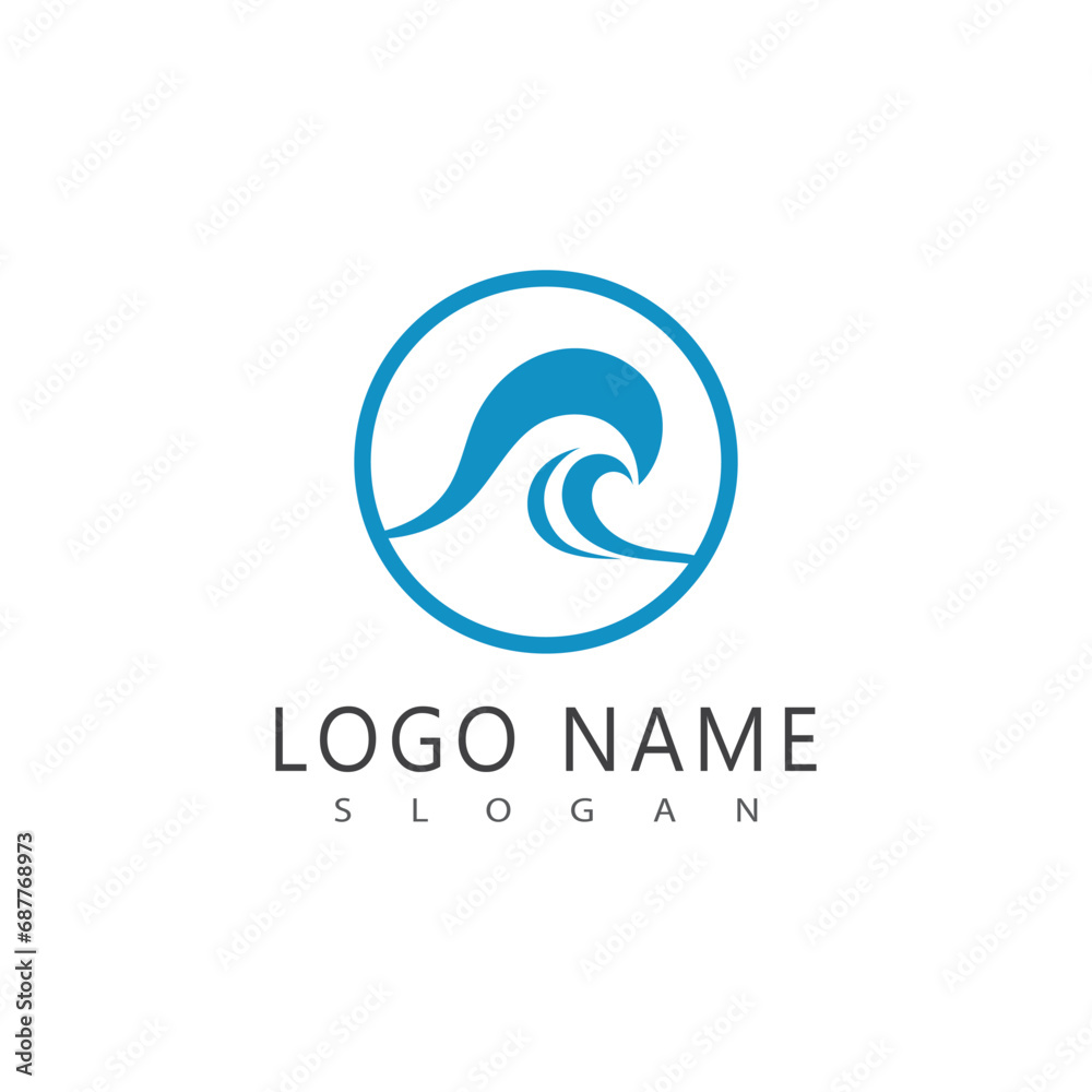 Sea wave logo vector business element and symbol Sea wave logo vector business element and symbol