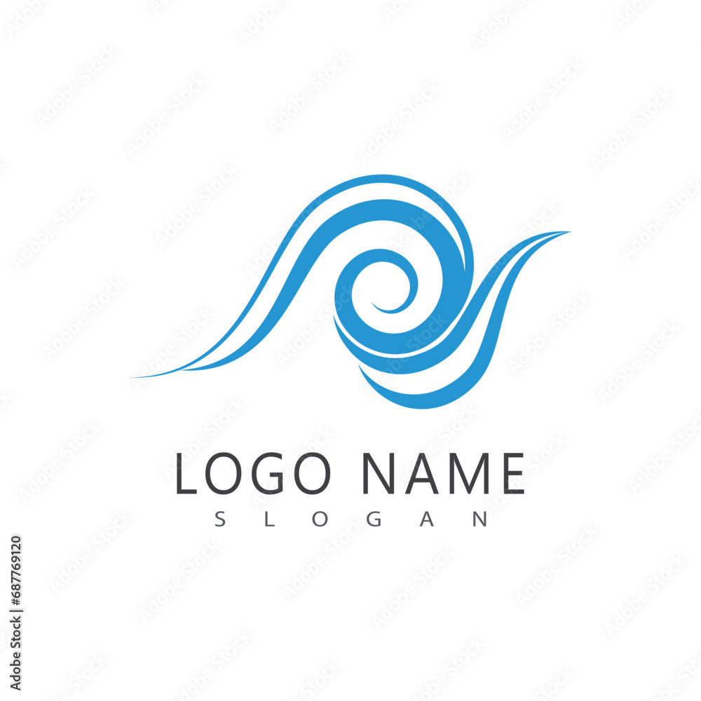 Obraz premium Sea wave logo vector business element and symbol