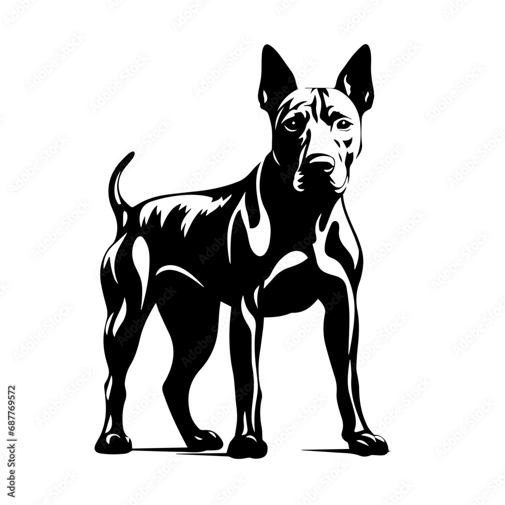 Bull Terrier Logo Monochrome Design Style