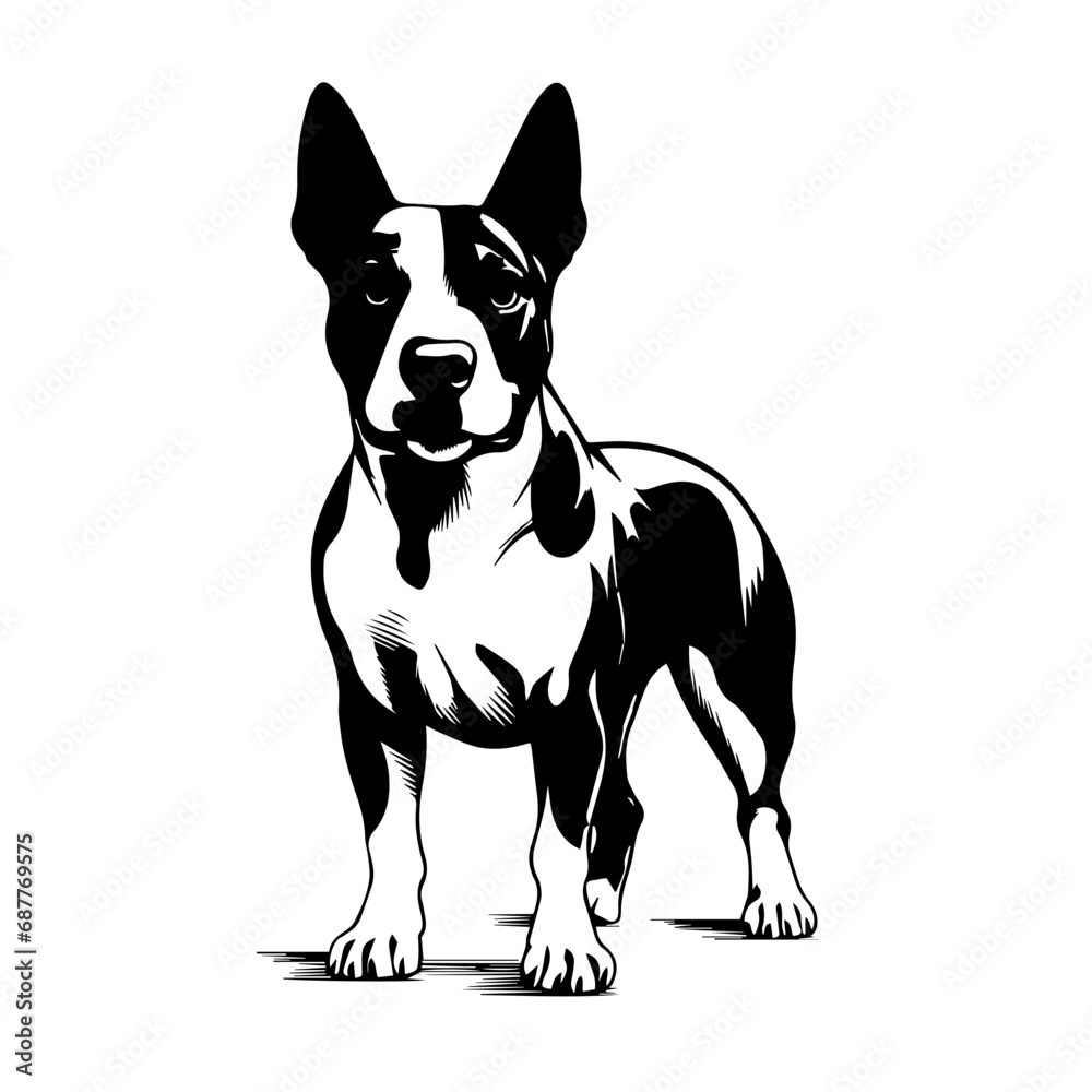 Bull Terrier Logo Monochrome Design Style