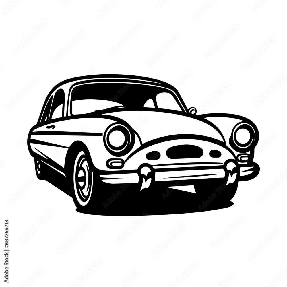 Car Vintage Logo Monochrome Design Style