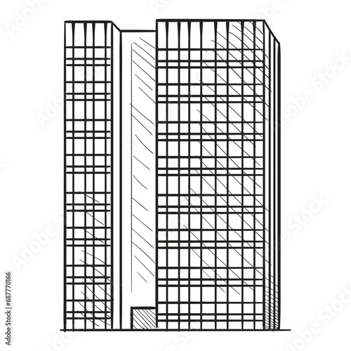 city building handdrawn illustration