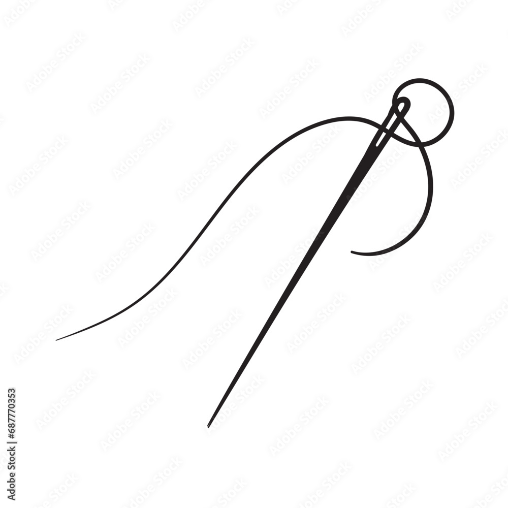 sewing needle handdrawn illustration sewing needle handdrawn illustration
