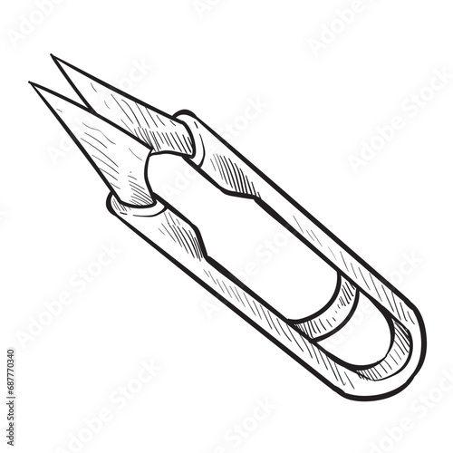 sewing scissors handdrawn illustration