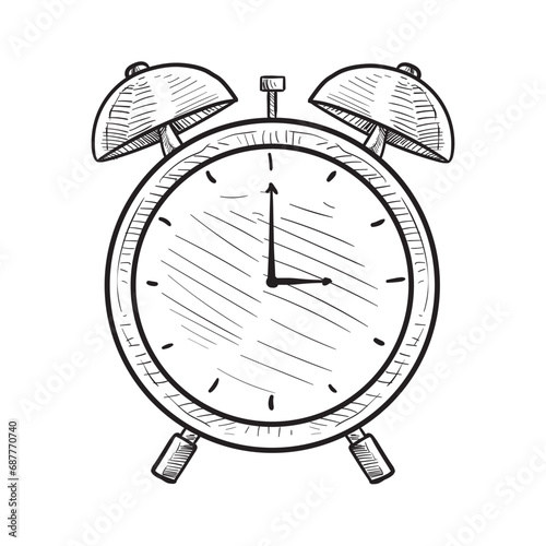 alarm clock handdrawn illustration
