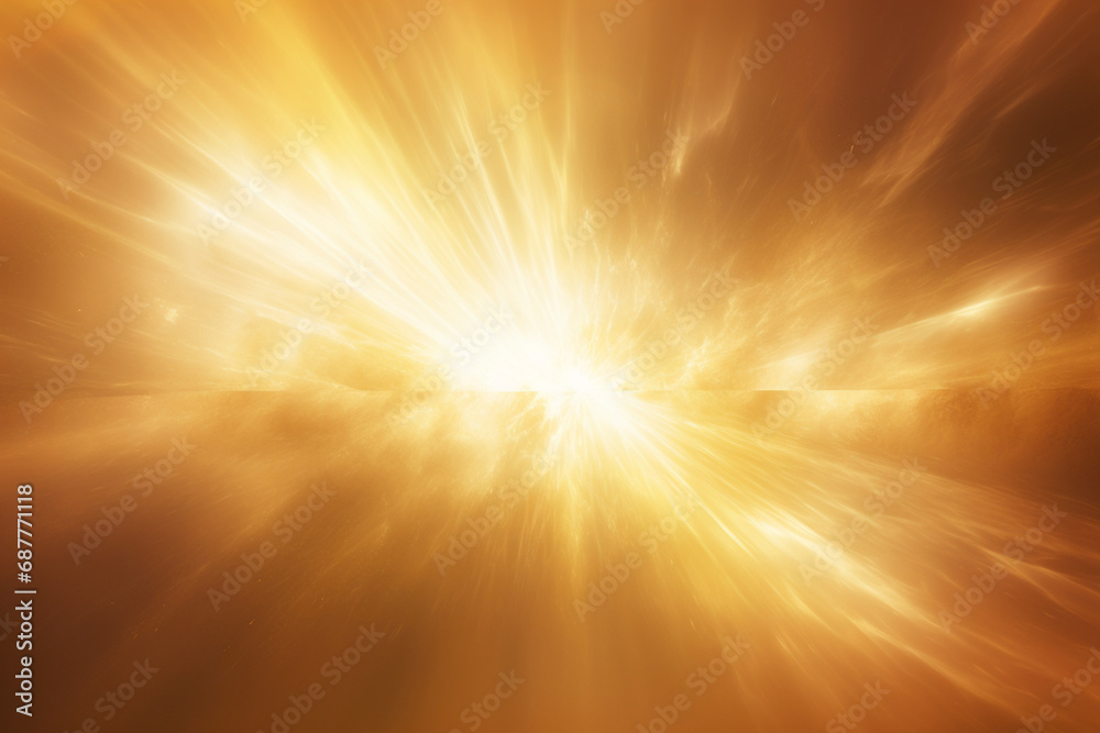 Gold abstract elements, featuring a glamorous glitter effect, speed out from a cloud, accompanied by a radiant gold beam of light. Generative AI. Gold abstract elements, featuring a glamorous glitter effect, speed out from a cloud, accompanied by a radiant gold beam of light. Generative AI.