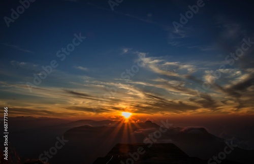 sunset at Sri Pada/Adam's Peak